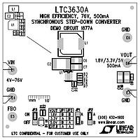 Analog Devices DC1877A Voltage Regulator - Switching Regulator LTC3630AEDHC Demo Board - 4V to 76V inpu