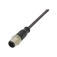 HARTING 21347800474030 Sensor Cables / Actuator Cables M12 A-code Single Ended Overmolded Cable Assembly, 4pin, shielded, straight male, PUR Black, 3.0m