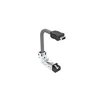 Amphenol Canada DRPC625005A40 Modular Connectors / Ethernet Connectors Cable, Cat6A, Industrial RJ45, 90 deg  bottom exit to standard ix plug B key, 24AWG, 0.5m, 50u gold