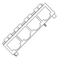 VCC 7102R3-P Rigid Light Pipes 3 PORT 2 PIPE RECT
