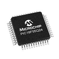 Microchip Technology PIC18F55Q24-I/PT Microcontrollers 32KB Flash, 2KB RAM, 512bytes EEPROM, MVIO, 10b ADC2, 8b DAC, ACP, Comp, PWM,