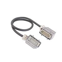 HARTING 20871469002200 Heavy Duty Power Connectors Han 16E Power Cable Assembly, Double Lever Metal Hoods, Side Entry, Male/Female Double Ended, UL2237 Listed, 2.0m
