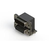 EDAC 663-015-364-031 Dual Port D-Sub Connectors Right-angle Dual Port D-Sub Connector