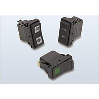 Carling Technologies V6D2UHNB-00000-000 Sealed Rocker Switch ON-OFF-ON 20A 12V QC Grn/Amber No Actr