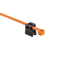 HellermannTyton 156-04051 Cable Ties 2-Piece Cable Tie & Edge Clip, 8.0"L, EC4B, 1 - 3 mm Panel, 50lb, PA66HIRHS/PA66HIRHSUV, OG/BK,500/pkg