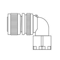 Delta Electronics, Inc. ACS3-CRPWA000 Power Connector Connector kit, Motor Power, 4-Pin IP67, MS-(18-10S) solder type, Angled, B3 motor side F100-F130