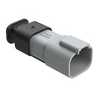 Amphenol SINE Systems AT04-4P-SR02GRY Receptacle 4-Way Receptacle Male Connector with Strain Relief, Reduced Diameter Seal, Gray