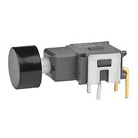NKK Switches AB11AH-HA Sealed OFF-(ON) .295 BK CAP RIGHT ANGL PC .4VA