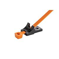 HellermannTyton 156-04046 Cable Mounting & Accessories 2-Piece Cable Tie with Screw Mount, 15" Long, M8 Hole, 120lb, PA66HIRHS, Orange/Black, 100/pkg