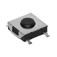 Same Sky (formerly CUI Devices) TS07-667-25-BK-100-SMT-TR Tactile Switch 6 x 6.7 mm, 2.5 mm Act Height, 100 gf, Black, Surface Mount, TR, SPST,