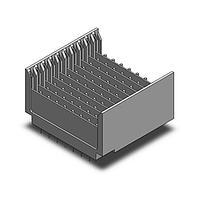 Amphenol TCS 493-5025-064 Connector Modules VHDM, Backplane connectors, Vertical Orientation, Press Fit Termination, 8 Row VHDM, 25 positions, open, 5.15mm (0.202in), Header.