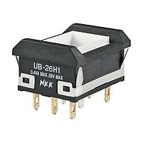 NKK Switches UB26NBKG015D Pushbutton Switches RECT W/BARIER ON-ON AMBR LED SLDR NO CAP