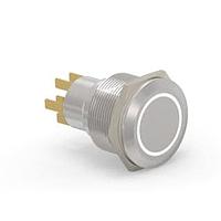 Alcoswitch - TE Connectivity 6-2213772-2 Pushbutton Switches AV22 DPL 0.4VA MOVE RING LED WHITE 12V