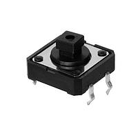 Same Sky (formerly CUI Devices) TS13-1212-73-BK-260-D Tactile Switch 12 x 12 mm 7.3 mm 260 gf Black Through Hole SPST