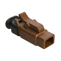 Amphenol SINE Systems ATM06-2S-SR01BN Connectors 2 Position, Plug, Socket, Strain Relief End Cap, Brown Body