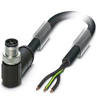 PHOENIX CONTACT 1176069 Sensor Cables / Actuator Cables Power cable  3-position  PUR halogen-free  black  Plug angled M12  coding: S  on free cable end  cable length: 2 m  for AC current up to 16 A/230 V