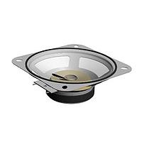 Same Sky (formerly CUI Devices) GF1004M Electromagnetic speaker, 102.4 mm square, 36.5 mm deep, PET, ferrite, 6 W, 8 ?, 230 Hz, solder eyelets