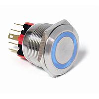 E-Switch PV7F2Y0SS-3K1-M03-3FLATS Anti-Vandal Pushbutton Switch Illuminated Orange/Green LED Power symbol, Solder, SPDT, Off-(On), On-(Off), 2A 48VDC, IP65