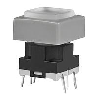 NKK Switches JB15HBPE-BH Tactile Switches OFF-(ON) HI FRCE YLW LED WHT BTN GRY FRM