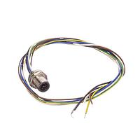 Amphenol CONEC 43-01010 Connectors 5P WIRE LEAD M12 FRONT MNT PLUG