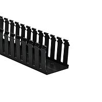 HellermannTyton 181-33019 Slotted Wall Wiring Duct Slotted Wall Wiring Duct, 3" x 3", Adhesive, PVC, Black, 30ft/Box