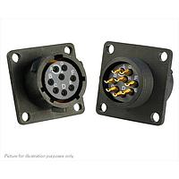 Eaton Souriau-Sunbank UTS012E8SY Receptacles Plastic square flange receptacle, without backshell, with 8 female solder contacts, IP68/69K in unmated conditions, keying Y