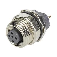 HARTING 21033412530 PCB Receptacle M12 B-code 5pin female straight pcb mount, shielded version + rear mount housing