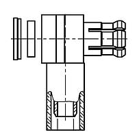 Radiall R113182000 Connectors MCX / RIGHT ANGLE PLUG CRIMP TYPE CABLE 2.6/50 S