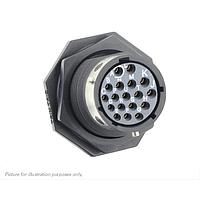 Eaton Souriau-Sunbank UTGX714D18SY Receptacles Jam nut receptacle, without backshell, with 18 female PCB contacts, IP68/69K in unmated conditions, keying Y