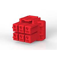 AMP Connectors - TE Connectivity 1-1376393-2 Automotive Connectors 5MM POWER KEY 6P PLUG HSG RED