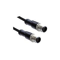 Amphenol LTW M12A17ML-12AML-SB010 Sensor Cables / Actuator Cables M12 Circular Metric Connector, A Code, Metal, 1.5A, 17 pins, Male Connector, Male Contact, Straight-to-Straight, Screw Thread, Overmolded Double Ended, Length 10000mm, IP68 / IP69K