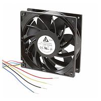 Delta Electronics, Inc. THB1448AE Axial DC Axial Fan, 140x140x38mm, 48VDC, 326CFM, 52.8W, 66.8dBA, Ball, Wire, Tach/PWM