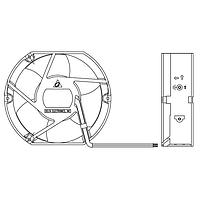 Delta Electronics, Inc. EFB1512HG-T50F Tubeaxial Fan, 172x150x51mm, 12VDC, 251.79CFM, Ball, 3Leads, Lock Rotor Sensor, Tach, IP55