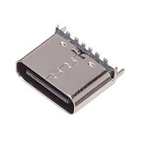 Same Sky (formerly CUI Devices) UJC-VP-3-SMT-TR USB Type C Connectors USB jack, C type, power only, 6 pin, vertical, gold flash plating, surface mount, T&R