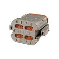DEUTSCH - TE Connectivity DT06-08SA-CE05 8-Way 8P DT PLG KY A E CAP E SEAL, ENH SL RET.