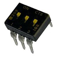 CTS Electronic Components 209-3LPST DIP Switches SPST 3 switch sections
