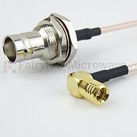 Fairview  FMC2638315 RA SMB Plug to BNC Female Bulkhead Cable RG-316 Coax