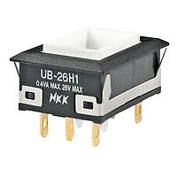 NKK Switches UB26NKG015F Pushbutton Switches RECT ON-ON GRN LED SOLDER LUG BODY ONLY