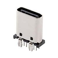 Same Sky (formerly CUI Devices) UJ20-C-V-C-2-SMT-TR USB Receptacle USB Jack 2.0, Type-C, Vertical, Copper Alloy, Surface Mount, DIP, 10H, T&R