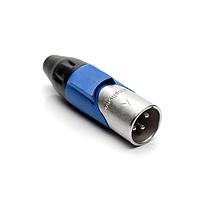 Amphenol Audio AX3M6M Cable Connectors 3 pole Pin Male Plug AX XLR Audio Cable Conn SatinNickel w/ Blue Marking Sleeve