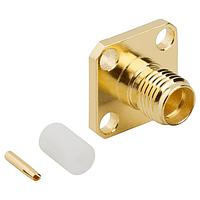 Amphenol RF 132107 Connectors SMA 4 HOLE FLANGE .085 S/R GOLD