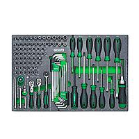 TOPTUL GEDB431 1/4" DR. Flank Socket, Key Wrench & Screwdriver Set (114 pcs)