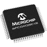 Microchip Technology dsPIC33AK32MC106T-E/PT Single-Core Digital Signal Controllers dsPIC33A, FPU, 200MHz, 32K Flash, 8K RAM, MC-PWM, 12-bit ADCs, Op Amps, Comp.