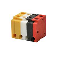 Amphenol Anytek NU0400C0001AG Fixed Terminal Blocks NU-3.5 4P Yellow side cover + yellow + white + black + red plastic body, bright tin plated spring, button the same color as the plastic body, NL66