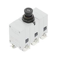E-T-A Circuit Breakers 583-G533-J1M1-B2S0XN-2.5A Circuit Breakers Three pole, miniaturised, aircraft style thermal circuit breaker with tease-free, trip-free, snap action mechanism and push/pull on/off manual actuation (M-type TO CBE to EN 60934). An indicator band on the push button clearly shows the tripped/off p