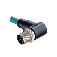 Amphenol LTW MSDS-04BMMM-SR8E05 Sensor Cables / Actuator Cables M Series Sensor Connector, M12, D Code, Ethernet EtherCAT, Metal, 4A, 04 pins, Male Connector, Male Contact, Right Angle, Screw Thread, Overmolded, Length 5000mm, IP68