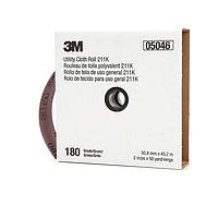 3M Electronic Specialty 7000118342 Flat Cables 3M Utility Cloth Roll 211K, 180 J-weight, 2 in x 50 yd, Full-flex, 5ea/Case