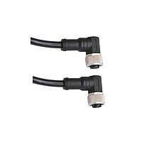 Amphenol LTW M12A04FR-12AFR-SB004 Sensor Cables / Actuator Cables M12 Circular Metric Connector, A Code, Metal, 4A, 04 pins, Female Connector, Female Contact, Right Angle-to-Right Angle, Screw Thread, Overmolded Double Ended, Length 4000mm, IP68 / IP69K