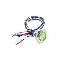 E-Switch PV9FWV0SS-331 Anti-Vandal ANTI-VANDAL, 2A 48VDC, 4PST-2NO/2NC Off-(On), On-(Off), Panel Mount, Front Wire Leads 300mm