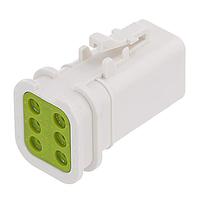 Amphenol SINE Systems ATP06-6S-OMRDWHT Overmold 6-Position Female Plug, Overmold Compatible, Reduced Diameter Seal, White